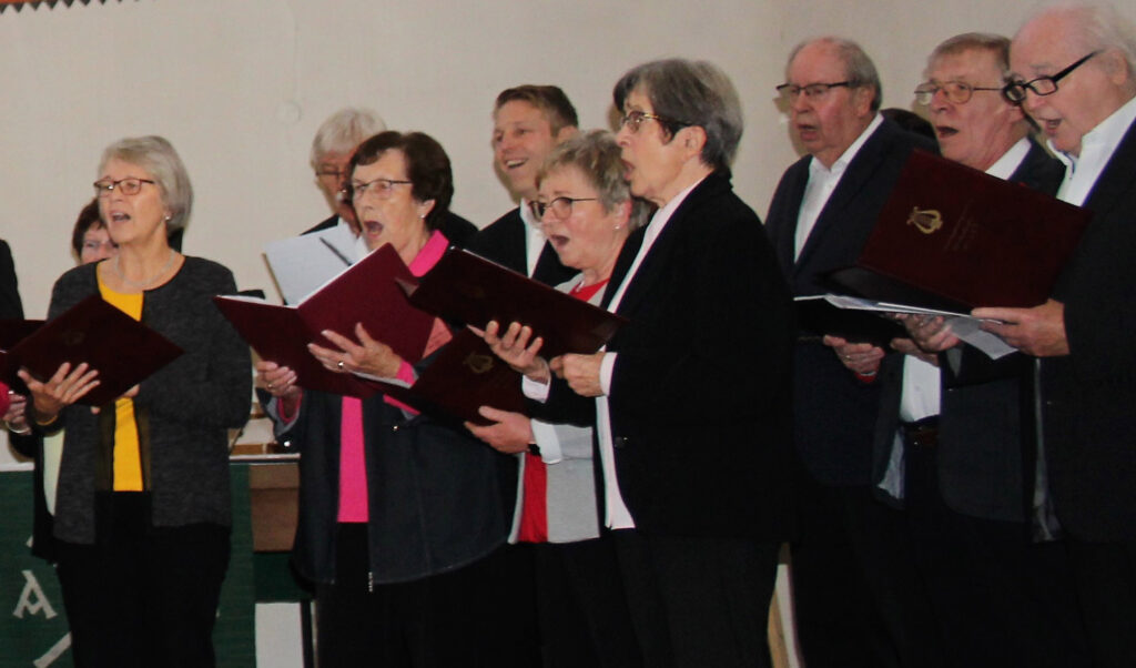 Ein Chor singt am Benefizkonzert